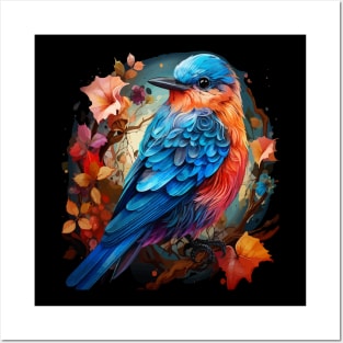 Eastern Bluebird Rainbow Posters and Art